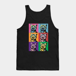 Andy Warhol Pop Art Cat Tank Top